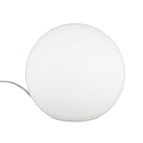 Reality Leuchten Tischleuchte Kugel, ohne Leuchtmittel, Durchmesser 20 cm, mit Schnurschalter, 1 x E27 maximum 25 W, Glas opal weiß R5220-07