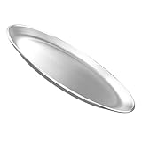 GRADENEVE edelstahlplatte snack platte Einfacher Teller Servierplatte Grillplatte Teller zur Aufbewahrung von Lebensmitteln Pizzapfanne für Ofen Nudelteller Rostfreier Stahl Silver