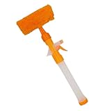 VICASKY Professioneller Fensterabzieher und Reinigungsbürste mit Stange Beidseitig für Glas und Fliegengitter Leichtes Multifunktions Reinigungswerkzeug für Haus und Auto Auffällige Farbe