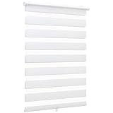 Sekey Doppelrollo Klemmfix ohne Bohren Doppelrollo Duo Rollo Schnurlos Rollo Faltrollo 65x130cm, Weiß