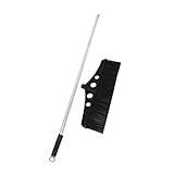 TOBBOMEY Schwarzer Abnehmbarer Gartenbesen mit Edelstahlgriff Robuster Patio Besen für Garage Terrasse Vielseitiger Betonbesen für Grobe Oberflächen Reinigung