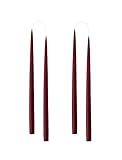 Kunstindustrien® Stabkerzen, Hergestellt in Dänemark, 42 Farben verfügbar, Tafelkerzen, Durchgefärbte Kerzen lange Brenndauer von 15 Std., Kerzen Set Geschenk, 4 Stück, 2,2 x 35 cm (Helles Bordeaux)
