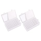 Badiman Nähgarn Aufbewahrungsbox Organizer Nähkasten Stickgarn Box Garnrollenhalter Transparenter Behälter Aus Umweltfreundlichem Pp Material für Lagerung Im, Weiß, 2 x 23,7 x 13,7 x 6,6 cm