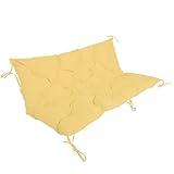 Wasserdichtes Outdoor-Bankkissen, 120 x 100 x 10 cm, Gelb, Schaukelauflage mit Rückenlehne, Kissen für Terrasse, Gartenmöbel und Terrasse, Sitzkomfort