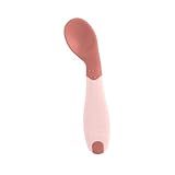 Chicco ESSLERNLÖFFEL, ANGEWINKELT, klein und leicht, mit abgewinkelter Form und ergonomischem Griff zum Selbstfüttern 8+ Monate, Rosa
