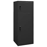 Rantry Sitzschrank, anthrazit, 53 x 53 x 140 cm, aus Stahl, Schrank für Schrank, Innenschrank, Gartenmöbel, Besenhalter für Bad, Innenbereich, Haus