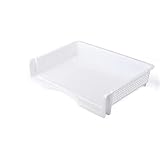 Briefablage Aktenbox for den Schreibtisch, A4-Dokumenten-Organizer, stapelbar, laminiertes Kunststoff-Papierregal, Ablagefach for das Heimbüro(White,M)