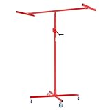 Wiltec Plattenheber bis max. 50 kg, Höhe 190-330 cm, Montagehilfe für Trockenbau, Paneelheber mit 4 Rädern, Feststellbremsen