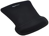 Amazon Basics - Mauspad mit Gel-Handballenauflage, Unregelmäßig, Schwarz