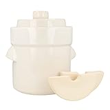 PureNature Rumtopf/Gärtopf gerade, mit Stein, cremefarben 1 Liter