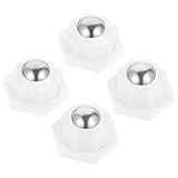 NIYANGLE Möbelrollen Drehbar Selbstklebende Möbelräder Weiß Stahlkugellager Belastbar für Aufbewahrungsboxen Schränke Sofa und Küchengeräte