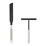Cabilock Crepes Verteiler und Spatel Edelstahl Crepes Wender Teigverteiler Crepes Maker Spreizer Küchenhelfer für Zuhause Küche Backen Kochen Backwerkzeuge