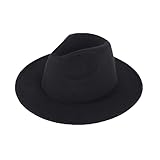 Fedora-Hut mit breiter Krempe, flache Kirche, Derby-Kappe für Bühnenauftritte, Party, Show, Cosplay, Hochzeit, Alltag, B, Einheitsgröße