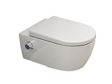 SSWW | Dusch-WC inkl. Softclose Toilettensitz, spülrandlose Taharet Toilette, Toilette mit Bidet-Funktion | 54,5 cm lang | Warm-Kalt-Mischer