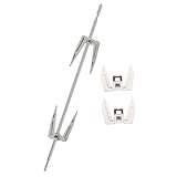 ELAYARD Edelstahl Drehspieß Hähnchen Gabel mit Stab für Grillzubehör Bbq Fleischspieß Ofen Braten Outdoor Camping Zubehör
