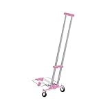 Faltbare Sackkarre, zusammenklappbar, robuster Einkaufswagen für Reisen, Transport, Umzug, wandelbarer Handwagen, Rosa, 97 x 28 x 23 cm