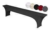 TexDeko® Stretch Bierbankhussen für Bierzeltgarnitur strapazierfähig (nur Bierbank) 220 x 25cm Anthrazit Festzeltgarnitur | verstärkte Beintaschen ÖKO-TEX Zertifiziert bügelfrei waschbar