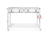 HENDI Grill-Master Quattro, Elektronisches Zündung, mit Gasschlauch und Druckminderer, nur für Verwendung im Aussenbereich, 22kW(Hs), 1270x525x(H)840mm, Edelstahl 18/0, Large
