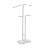 Versa Lund Moderner und multifunktionaler Herrendiener mit 2 Haken oder Aufhängern für Männer- oder Damenkleidung, Maßnahmen (H x L x B) 100 x 20 x 52 cm, Stahl, Farbe: Weiß