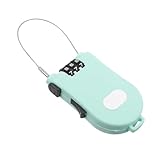 BESPORTBLE Kombinations-panzerkabelschloss Stelliger Zahlenkombination Ausziehbares Stahlseil Flexibles Fahrrad Reiseschloss für Gepäck Rucksack Sportgeräte und Schließfächer Grün