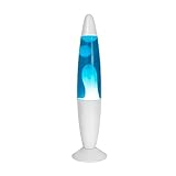 FISSURE Blau Lavalampe. Nachttischlampe mit 2 enthaltenen Glühbirnen. Lustiges Geschenk für Jugendliche. Retro-Lampe, 34 x 8,5 cm.