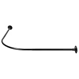 Duschvorhangstange Schwarz,Einstellbare Duschvorhang-Winkelstange,L-förmig,Ohne Bohren,Edelstahl,Gute Tragfähigkeit,Geeignet für Umkleideräume Bäder