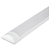 HOFTRONIC - 2er Pack LED Lichtleisten 120cm 40W Integrierte Röhrenlampe 6400K Kaltweiß 4800lm Super Hell 30000h LED Langfeldleuchte 1200x74x25mm (LxBxH) Kellerlampe garagenbeleuchtung - IP20 Innen