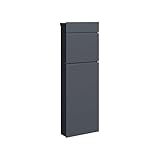 DEGAMO Briefkasten Standbriefkasten AACHEN 39,5x14,2x115cm, Stahl anthrazit, moderne Optik