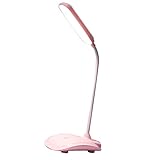 SIXRUN LED-Schreibtischlampe, Touch-Steuerung, Stufenloses Dimmen, Augenschutz, Tischleuchte Zum Lesen, Kunststoff, 8,8 Unzen (PINK)