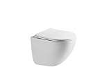HOGART Wand WC mit Soft-Close Toilettensitz und Leistungsstarkem Spülrandlos Tornado Spülsystem, Hänge WC mit Komplett Abgedichteter Unterer Teil, Leises und Sparsames Spülsystem 3–4,5 l.