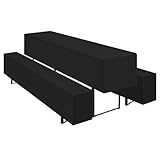 Teruntrue Bierzeltgarnitur Set 3tlg. Hussen für Bierzeltgarnitur 220 x 50cm – 1 Husse Biertisch + 2 Bierbank in Schwarz - Biertischhusse Bierbankhusse Biertisch – 220x50cm Schwarz