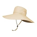 Tuxxjzm Sonnenhut – Strandhut mit breiter Krempe, abnehmbare Kapuze, tragbar, leicht, Outdoor-Zubehör für Angelausflüge, Strandurlaub