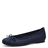 Jana Damen Ballerinas mit Schleife Vegan, Blau (Navy), 40 EU
