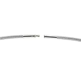 Sterling Silber 925 Damen-Halskette Silberreif Halsreif Schlangenkette 40-60cm Länge, 1,0mm Breit mit Bajonett Verschluss (45 cm)