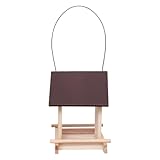 Vogelfutterspender aus Holz, wetterbeständig, 20,5 x 16,5 x 21 cm, Seil-Vogelhaus, Zaunmontage, Papageien-Futterstation, vielseitige Outdoor-Dekoration, für Balkon, Terrasse, Hinterhof, Tierliebhaber