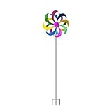 Windmühle für den Garten, Outdoor-Windmühlen, Regenbogen-Windmühlen, buntes Regenbogen-Windrad, Windmühlen, erschrecken Vögel zum Schutz von Gartenkulturen, Obst, Blumen, Rasen