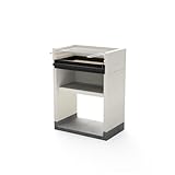 TUOZI - Einbaugrill für Holzkohle Modell VENIT FLEX (Grau/Weiß - 59 x 47 x 95 cm) REF: 4400 - Für den Außenbereich