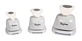 Rayher Motivstanzer Kreise, Set 3 Stanzer, Kreise 1,6cm+2,54cm+3,81cm ø, geeignet für Papier/Karton bis zu 200g/m², Weiß, 69261000