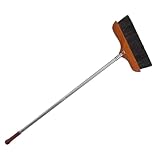 GANAZONO Langstieliger Reinigungsbesen mit Weichen Borsten aus Edelstahl und Holz Langlebiger Haushaltsbesen für Bodenreinigung Innen Kehrbesen Stiel Geeignet für Küche und Wohnräume