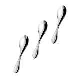 TOYANDONA 3 Stück Kinderbesteck Edelstahl Gabel Löffel Silber Bruchfest Rostfrei für Fütterung und Familienfeiern