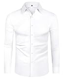 DEMEANOR Hemd Herren Stretch Langarm Freizeithemden für Herren Hemd Slim Fit Herren Businesshemden für Herren Hemd bügelfrei Herren