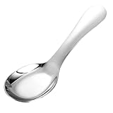 TOGEVAL Edelstahl Kinderlöffel Kurz Griff Suppenlöffel aus Rostfreiem Stahl Leicht Langlebig Vielseitig für Brei Reis Glatte Oberfläche Spülmaschinenfest für Babys und Kleinkinder