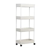 Fukursul Tragbarer Pflanzenständer mit 4 Ebenen – geräumiges Design für mehrere Blumentöpfe, robuster Kunststoff mit Holzstruktur, ideal für saisonale Bewegungen (15,94 Zoll L x 8,86 Zoll B 34,25 Zoll