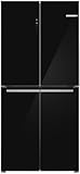Bosch KMC85LBEA, Serie 4, French Door Kühlschrank, 189,5 x 85,5 cm, 324 L Kühlen + 223 L Gefrieren, NoFrost, Vita Fresh XXL für längere Frische, Glasfront Schwarz, schneller Kühlen, LED-Beleuchtung