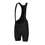 UBOHUZ 2 Taschen Herren Radhose Trägerhose Lange Reisepolster 6 Stunden Hochreflektierende Fahrradhose Kleidung Für Outdoor Radsport(Black,M)