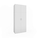 Vicco Aktenschrank Ingo, Büroschrank, Weiß/Anthrazit, 80 x 183 cm