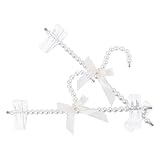 Healeved 2 Stück Perlen Kleiderbügel mit Schleife Rutschfester Hosenbügel aus Robustem Material Platzsparend für Anzüge Mäntel und Pullover