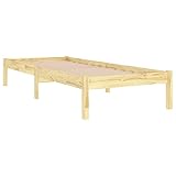 vidaXL Kiefer Massivholzbett Bettgestell Bett Holzbett Einzelbett Futonbett Bettrahmen Schlafzimmerbett Schlafzimmermöbel 90x200cm