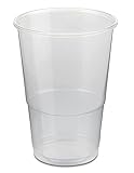 LogiPack GeRo Trinkbecher 330cc | Eichstrich 0,25l | Bierbecher Plastikbecher Einwegbecher aus Kunststoff PP (Polypropylen), Transparent klar | Ausschankbecher (200)