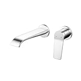 FQYEP Waschtischarmatur Unterputz für Wandmontage Einhebelmischer Wasserfall Wasserhahn Bad Messing,Verchromt